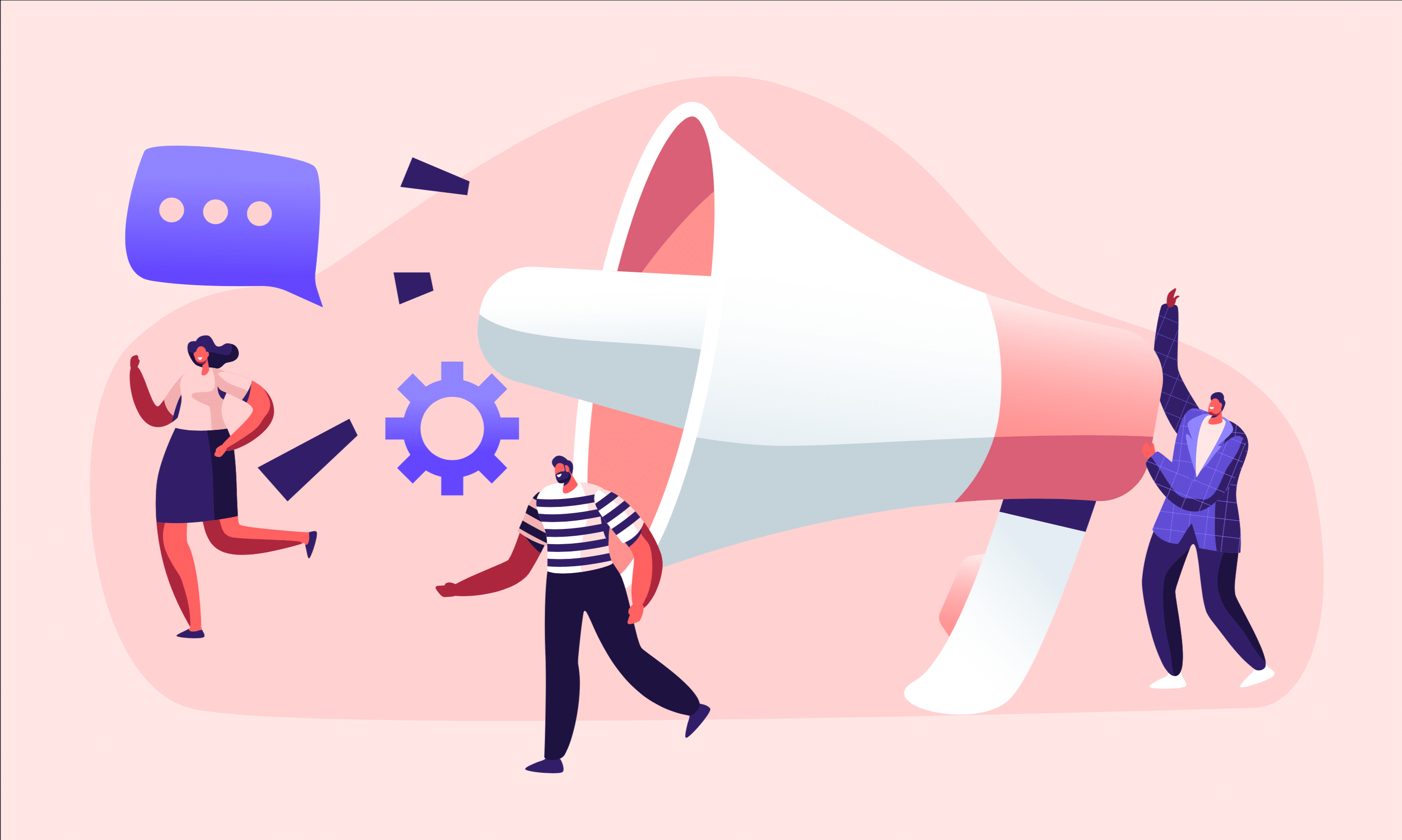 illustration with people working at an amazon full service agency