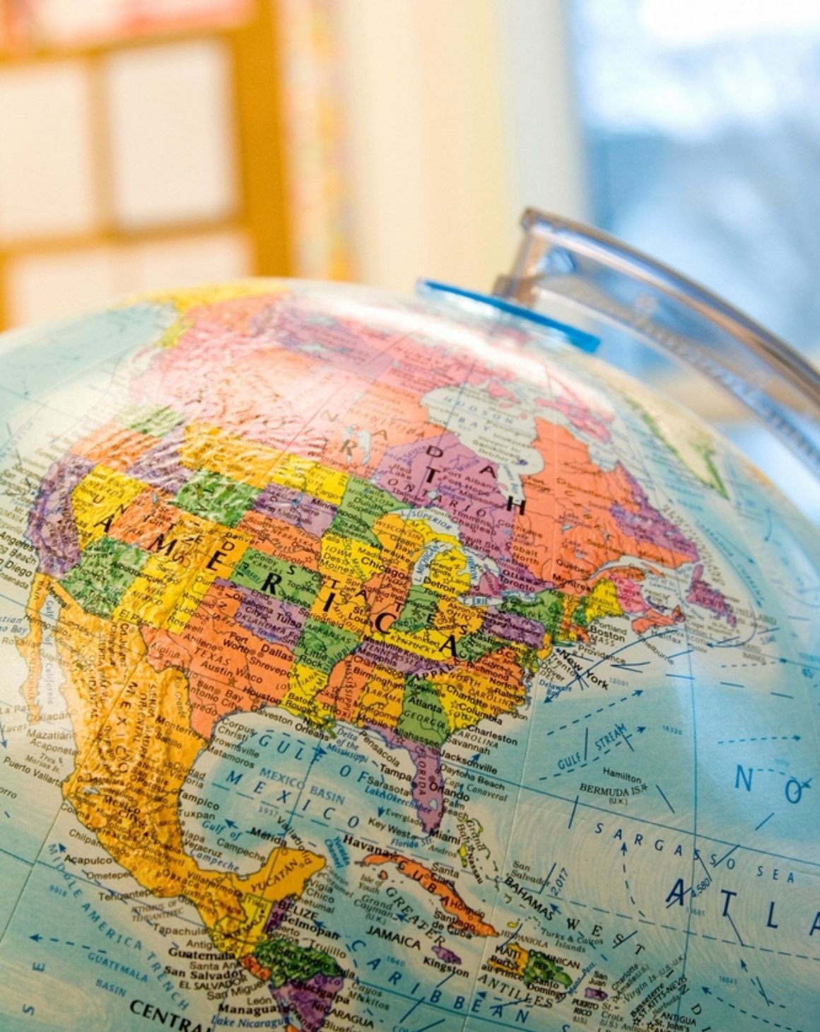 close up of a globe