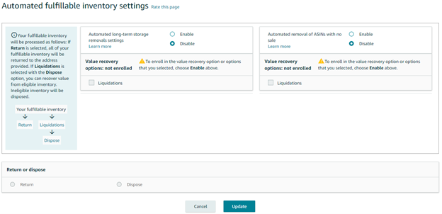 Automated Fulfillable Inventory Settings