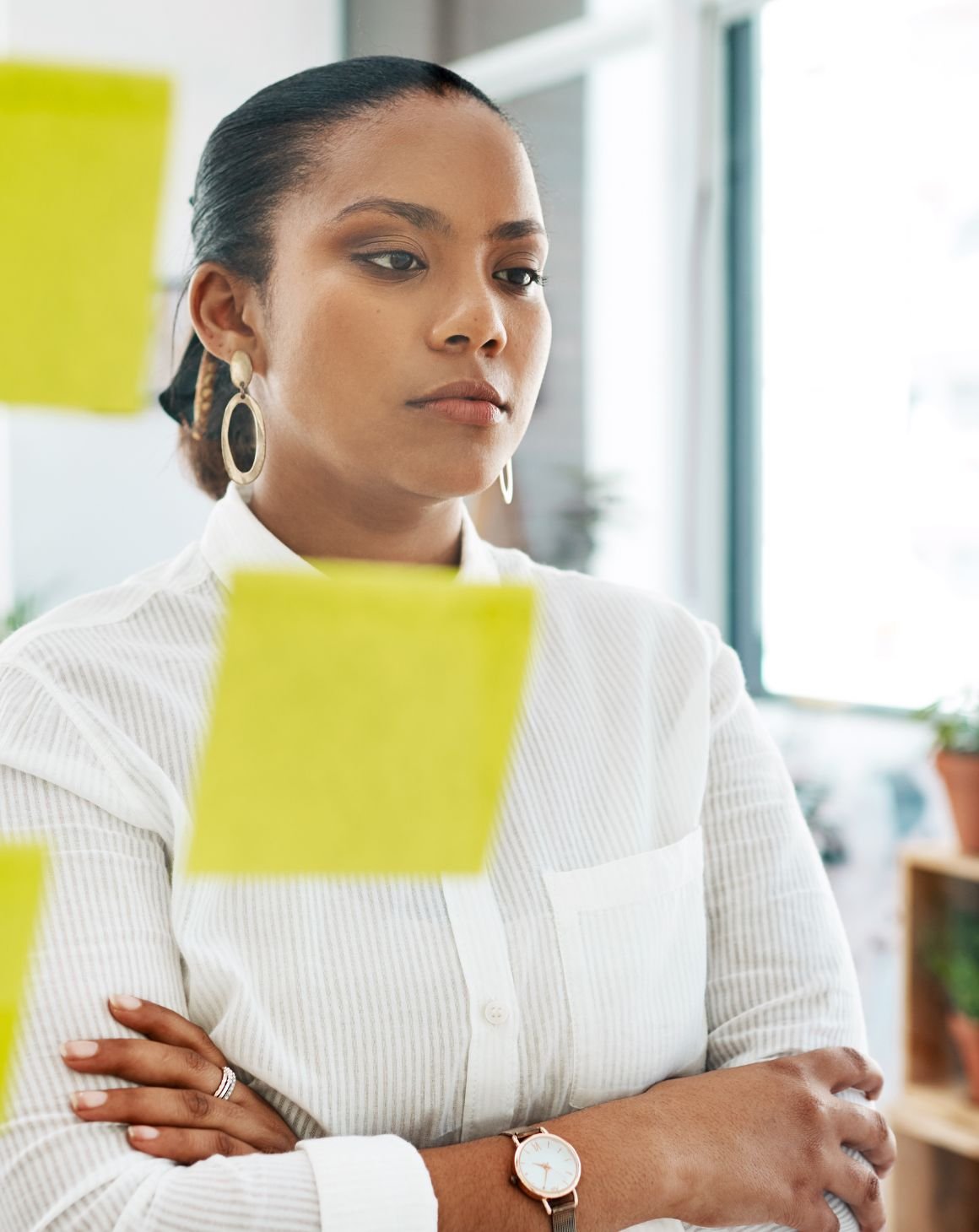 a woman analyzing tacos and acos