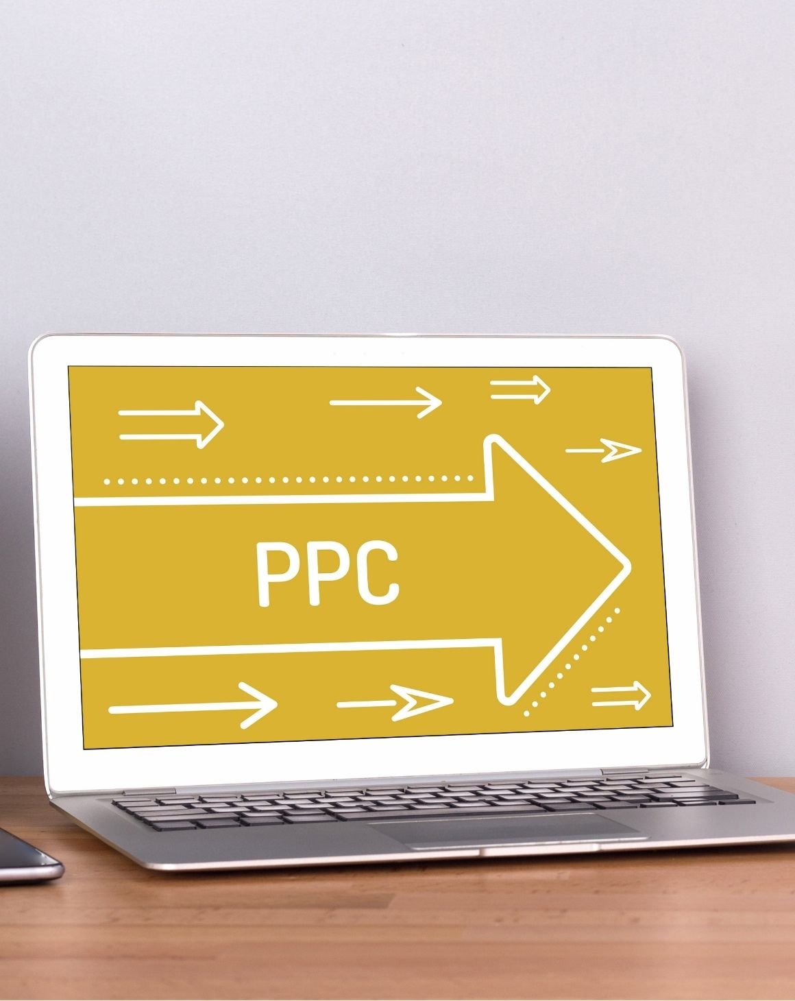 laptop with arrows pointing to ppc